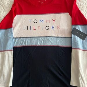 Tommy Hilfiger Red and Blue Colorblock Tee